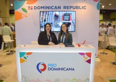 ProDominicana's Maricella LaChapelle and Carolina Urbaez made sure the companies on their country pavilion were taken care of.